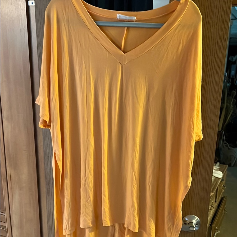 V-Neck Orange Women's Top